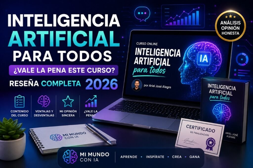 🤖 Aprenda Inteligencia Artificial paso a paso 9 Reseña completa del curso Inteligencia Artificial para Todos de Ariel José Alegre, analizando su contenido, beneficios, metodología y si realmente vale la pena comprarlo en 2026.