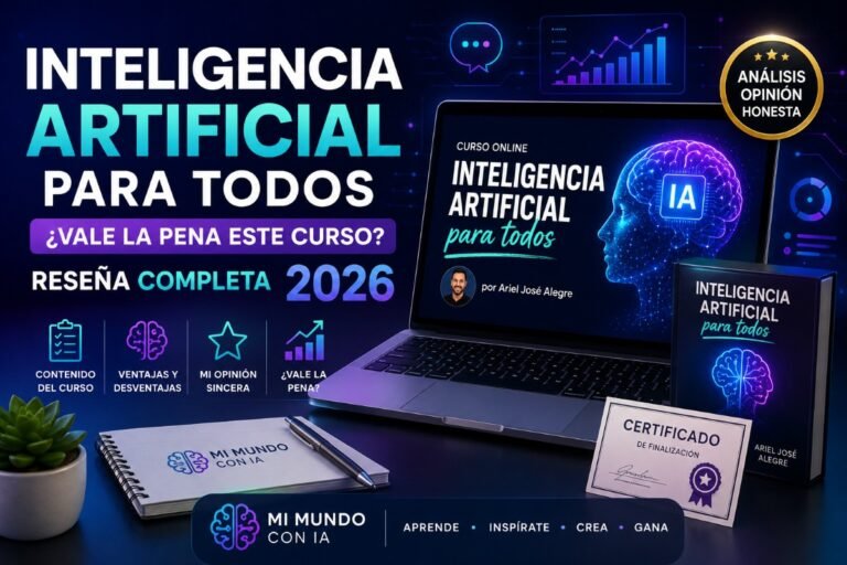 🤖 Aprenda Inteligencia Artificial paso a paso 10 Reseña completa del curso Inteligencia Artificial para Todos de Ariel José Alegre, analizando su contenido, beneficios, metodología y si realmente vale la pena comprarlo en 2026.